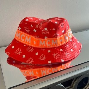 MCM orange bucket hat